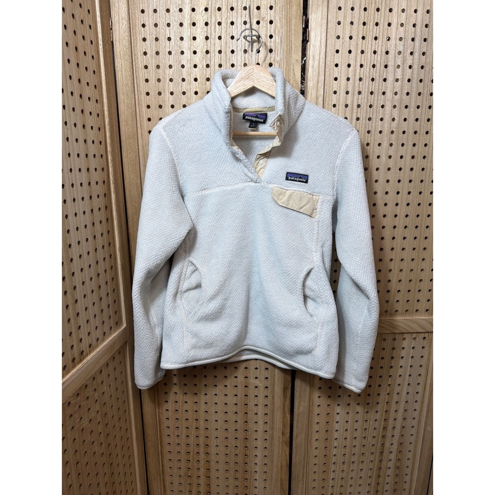 Patagonia Re-Tool Snap-T Fleece Pullover Womens Small Cream Off-White 25442